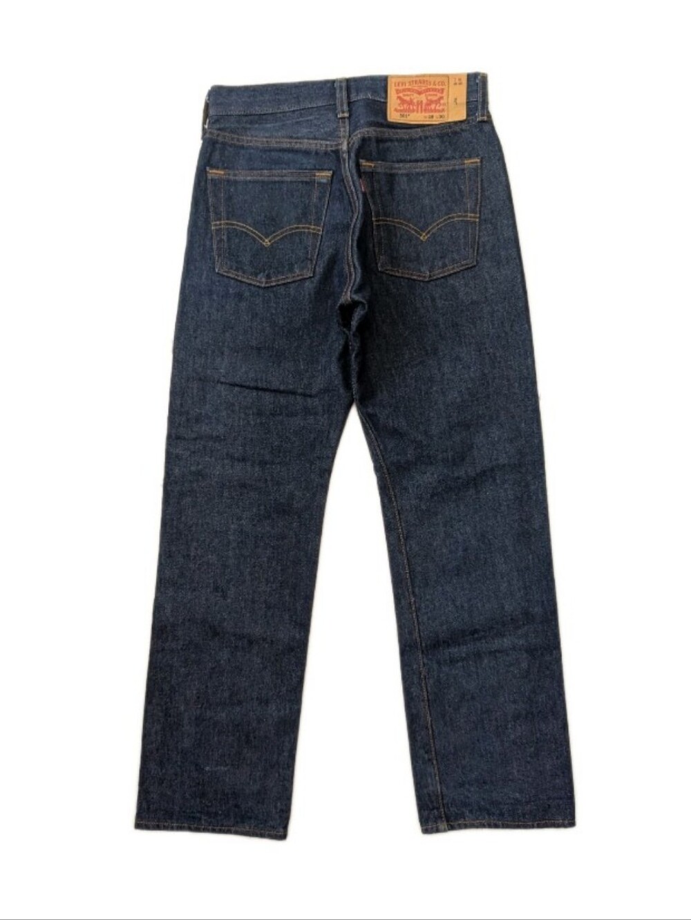 Levis Jeans Mens 28x30(28) Blue Denim 501 Straight Button Fly Dark Wash